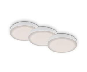 Briloner - Lampe Led Encastrée Leuchten Plat, 3 W, 350 Lm, Ip44, Blanc, Plastique-Métal, Lot De 3, 7,5 Cm