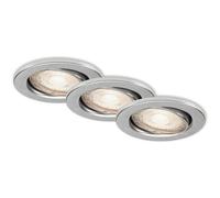 Briloner - Lampe Led Encastrée Leuchten Sten, 5 W, 460 Lm, Ip23, Couleur Aluminium, Métal, Incl., 3x Gu10, 3er Set, 8,6 Cm