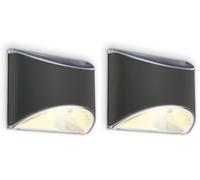 Briloner - Lampes solaires pour l'extérieur Suspendues, Applique murale LED pour l'extérieur, Applique murale pour l'intérieur, Projecteur LED pour l'extérieur, Anthracite (Lot de 2)