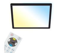 Briloner Leuchten - Panneau LED, plafonnier à intensité variable, plafonnier avec rétro-éclairage, télécommande, 18 W, 2400 lm, blanc/noir, 293 x 293 x 28 mm (L x l x h)