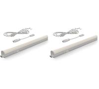 Briloner - LED - Réglette sous meuble de rangement - éclairage sous meuble de cuisine - fonctionnel - Blanc - 31,3 cm (Lot de 2)