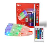 BRILONER - LED Strip 20m avec télécommande, couleurs de lumière colorées RGB, autocollant, LED strip, LED bar, room deco, gaming deco, LED band, party deco, LED bar, LED lightband, blanc