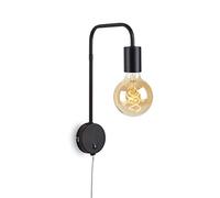 BRILONER Leuchten 2086-015 Lampe de lecture rétro avec prise et interrupteur à bascule 1 ampoule E27 max. 10 W en métal Noir