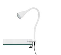 Briloner Leuchten 2762-016P Spot, Lampe de Bureau Pince LED, liseuse, Flexible, Métal, GU10, 3 W, Blanc