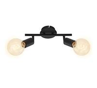 Briloner Leuchten 2868-025 Spot, plafonnier à 2, rétro/Vintage, Lampes tournantes et pivotantes, 2X E27, Max. 60W, métal, Noir, 60 W