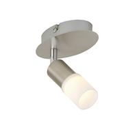 Briloner Leuchten 2875-012 Applique LED, plafonnier, Spots, Lampe Salon,orientable, Métal, Intégré, 5 W, Nickel Mat, 13 x 7.5 x 7.8 cm