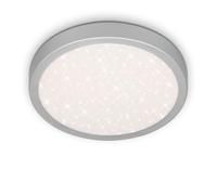 Briloner Leuchten 3048-014 Plafonnier LED plat avec décor étoilé et température de couleur blanc neutre Argenté 280 mm