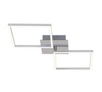 Briloner Leuchten 3182-018 Plafonnier LED à intensité variable avec 1 module rotatif et fonction mémoire 32 W 2600 lm 3000 K Chromé/aluminium 763 x 365 x 78 mm