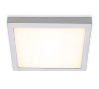 Plafonnier Plafonnier de bureau Panneau de montage chromé Lampe de salon carrée, plastique métal, 1x LED 21W 2200lm 3000K blanc chaud, LxLxH 30x30x3,2 cm