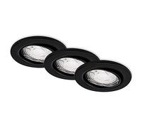 Briloner Leuchten 7147-035 Lot de 3 Luminaires Intérieur Spots LED Encastrables Orientables GU10 5 W chacun 460 lm 3000 K IP23 Noir mat 86 x 70 mm