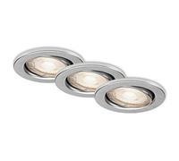 Briloner Leuchten 7147-039 Lot de 3 spots LED encastrables orientables avec module LED orientable 5 W 460 lm 3000 K IP23 Aluminium 86 x 70 mm (DxH)