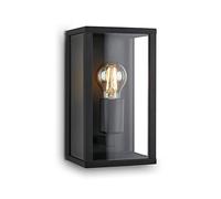 Briloner Leuchten - Applique murale extérieure en verre IP44 E27 Noir 260 x 140 x 135 mm (L x l x H) 3638-015