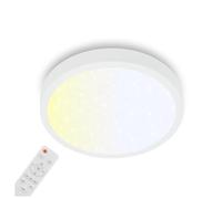 Briloner Leuchten Ceiling Light Starry Sky Dimmable Ceiling Light Colour Temperature Adjustable Surface Mounted Lamp Remote Control White Diameter 380 x 50 mm