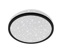 BRILONER Leuchten - Éclairage plafonnier LED, plafonnier avec décor d'étoiles, 10 Watt, 900 Lumen, 4 000 Kelvin, blanc et noir, Ø 21,7cm
