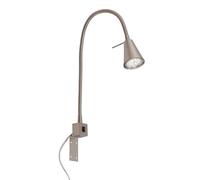Briloner Leuchten Lampe de Lit à LED à Bras Flexible avec Interrupteur Marche/Arrêt 4 W 400 Lumens, 3000 K, 4 W, Nickel Mat