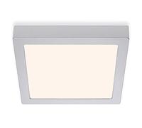 Briloner Leuchten - Lampe LED pour montage en surface, plafonnier, plafonnier 16,5 Watt, 1.600 Lumen, 3.000 Kelvin, carré, chromé mat, 225x225x32mm (LxLxH)
