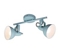 Briloner Leuchten Lampe plafonnier avec 2 spots pivotants et orientables dans un design rétro vintage - Douilles E14, 40w max. - Coloris menthe & blanc