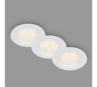 Briloner Leuchten - Lampes encastrables LED avec module LED sphérique, lot de 3 lampes encastrées, 3 watts chacune, lumière blanc chaud, protection contre les éclaboussures, blanc, 95x36 mm (PxH)