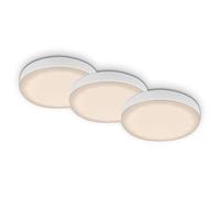 BRILONER Leuchten - Lot de 3 lampes LED à encastrer pour salle de bain sans cadre, spots à encastrer LED pour salle de bain IP44, température de couleur blanc chaud, 3W, 350 lm, 75 mm, blanc