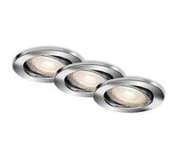 Briloner Leuchten - Lot de 3 spots LED encastrables, module LED orientable, 5 W, 460 lumens, 3000 K, IP23, chrome, 86 x 70 mm (diamètre x hauteur).