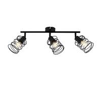 BRILONER Leuchten - Luminaire à spots, spot plafonnier à 3 lampes, plafonnier rétro, vintage, spots pivotants et orientables, acier noir, 3xE14, maximum 40 Watt, métal, noir
