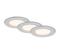 Briloner Leuchten - Luminaire LED, set de 3, lampes de plafond de 6 Watt chacune, 450 Lumen chacune, 3.000 Kelvin, IP44, chrome mat, 115x30mm (DxH)