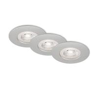 Briloner - Lampe Led Encastrée Leuchten Kulana, 5 W, 460 Lm, Ip44, Chrome Mat, Plastique, Intensité Lumineuse Variable, Set De 3, 9 Cm