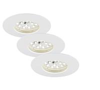 Briloner Leuchten - Luminaires encastrés LED, lot de 3, plafonniers à gradation, 5,5 watts chacun, 470 lumens chacun, 3 000 Kelvin, IP44, blanc, 75 x 28 mm (D x H)