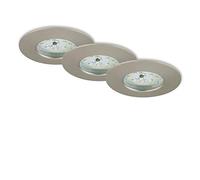Briloner Leuchten - Luminaires encastrés LED, lot de 3, plafonniers à gradation, 6,5 watts chacun, 570 lumens chacun, 3 000 Kelvin, IP44, en nickel mat, 75 x 28 mm (D x H)