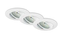 BRILONER Leuchten - Luminaires encastrés LED, lot de 3, plafonniers à gradation, module LED pivotant, 6,5 watts chacun, 570 lumens chacun, 3 000 Kelvin, IP23, blanc, 82 x 28 mm (D x H)
