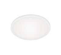 BRILONER Leuchten - Panneau LED, plafonnier à intensité variable, télécommande incluse, contrôle de la température de couleur, veilleuse, 24 Watts, 2 200 lumens, blanc, Ø40cm
