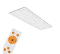 Briloner Leuchten - Panneau LED, plafonnier avec décor étoilé, plafonnier réglable, contrôle de la température de couleur (CCT), télécommande incluse, 24 Watt, 2 200 Lumen, blanc, 1000x250x65 mm