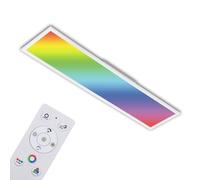 Briloner Leuchten - Panneau LED RVB CCT Ultra-Plat, Plafonnier Rectangulaire (119,5 x 29,5 x 7 cm), Blanc, Température de Couleur réglable (3 000-6 500 Kelvin), Intensité Lumineuse 4100 lumens
