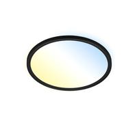 Briloner Leuchten - Plafonnier à intensité variable avec rétroéclairage avec télécommande 18 W 2400 lm Blanc/noir 293 x 28 mm (DxH)