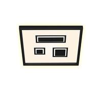 BRILONER Leuchten - Plafonnier à LED, plafonnier avec rétroéclairage et éléments décoratifs, 22 watts, 3.000 lumens, 3.000 kelvins, blanc-noir, 423x423x41mm (LxlxH)