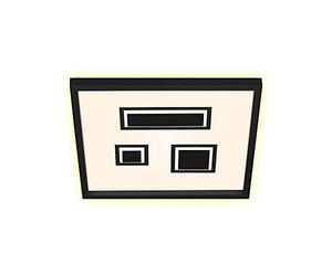BRILONER Leuchten - Plafonnier à LED, plafonnier avec rétroéclairage et éléments décoratifs, 22 watts, 3.000 lumens, 3.000 kelvins, blanc-noir, 423x423x41mm (LxlxH)