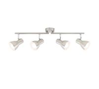 Briloner Leuchten - Plafonnier, Applique à Spots, Orientables et Pivotants, 4x E14, Max. 25 Watt, Rétro, Nickel Mat, 605x80x150mm (Lxlxh)