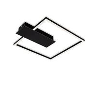 Briloner Leuchten - Plafonnier LED à intensité variable sur 3 niveaux, fonction mémoire, couleur de lumière blanc chaud, plafonnier LED rectangulaire, noir, 375x320 mm