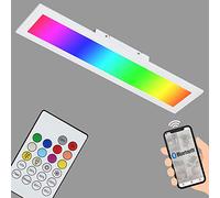 Briloner Leuchten Plafonnier LED encastrable en blanc - Panneau LED dimmable - Change de couleur avec télécommande - Idéal pour le bureau ou le salon