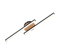 BRILONER Leuchten - Plafonnier LED, lampe de plafond, 2-flamme, 12 Watt, 960 Lumen, 3.000 Kelvin, bois-noir, 560x120x37mm (LxLxH)
