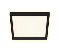 Briloner Leuchten - Plafonnier LED, lampe de plafond avec effet de rétro-éclairage, 18 Watt, 2.400 Lumen, 3.000 Kelvin, blanc-noir, 296x296x43mm (LxLxH)