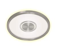 Plafonnier LED argent Lampe de salon ronde Plafonnier rétro-éclairé, rétro-éclairage, 22W 3000Lm blanc chaud, DxH 42,5x3,6 cm