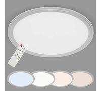 Briloner Leuchten - Plafonnier LED, panneau LED gradable, avec régulateur de température de couleur, fonction veilleuse incluse, avec télécommande, 22 W, 2200 lumen, Ø 40 cm
