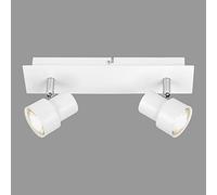 Briloner Leuchten - Plafonnier LED, plafonnier 2-flamme, spot orientable et inclinable, 2x GU10, 5 Watt, 460 Lumen, 3.000 Kelvin, blanc