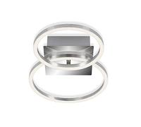 Briloner Leuchten - Plafonnier LED, plafonnier à gradation, avec fonction mémoire, 1 module LED rotatif, 16 Watt, 1.350 Lumen, 3.000 Kelvin, chrome-aluminium, 418x260x75mm (LxLxH)