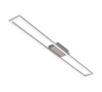 Briloner Leuchten - Plafonnier LED, plafonnier à gradation, avec fonction mémoire, 20 Watt, 1.800 Lumen, 3.000 Kelvin, Matt-Nickel-Alu, 1.100x120x50mm (LxlxH)