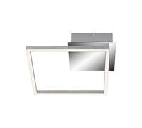 BRILONER Leuchten - Plafonnier LED, plafonnier à gradation, avec fonction mémoire, 9,7 watts, 900 lumens, 3 000 Kelvin, aluminium chromé, 280x280x60mm (Lxlxh)