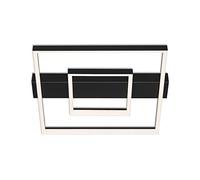 Briloner Leuchten - Plafonnier LED, plafonnier à gradation, double profil lumineux inclus, avec fonction mémoire, 30 Watt, 2 700 Lumen, 3 000 Kelvin, noir, 435x400x66 mm (LxLxH)