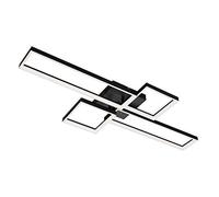 Briloner Leuchten - Plafonnier LED, plafonnier à intensité variable, télécommande incluse, contrôle de la température de couleur, fonction d'éclairage nocturne et minuterie, noir, 40 Watt, 4.400 Lumen