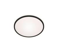 BRILONER Leuchten - Plafonnier LED, plafonnier avec effet rétro-éclairé, 15 watts, 1500 lumens, 4000 kelvins, blanc-noir, 280x42mm (DxH)